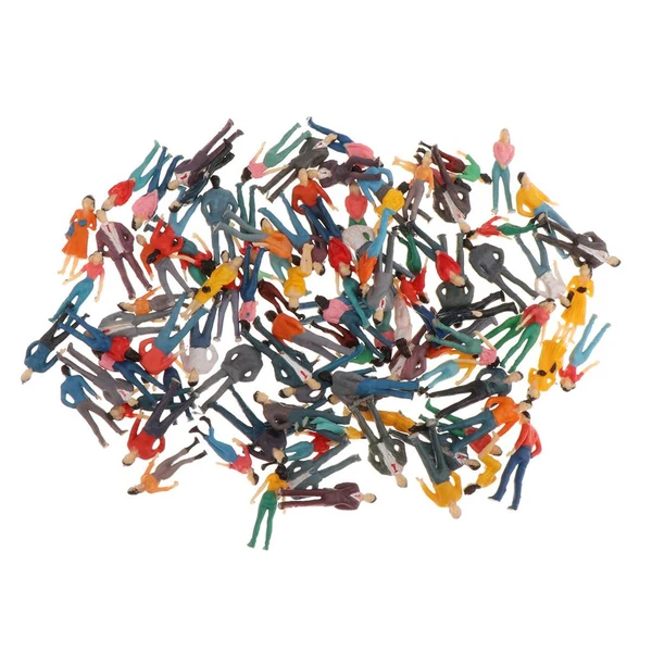 Pure Maxbell 100Pcs Painted People Figures Miniatures for Train Railway Layout 1 50 Durable