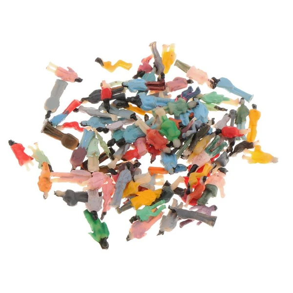 Stylish Maxbell 100Pcs Painted People Figures Miniatures for Train Railway Layout 1 200 Artisan