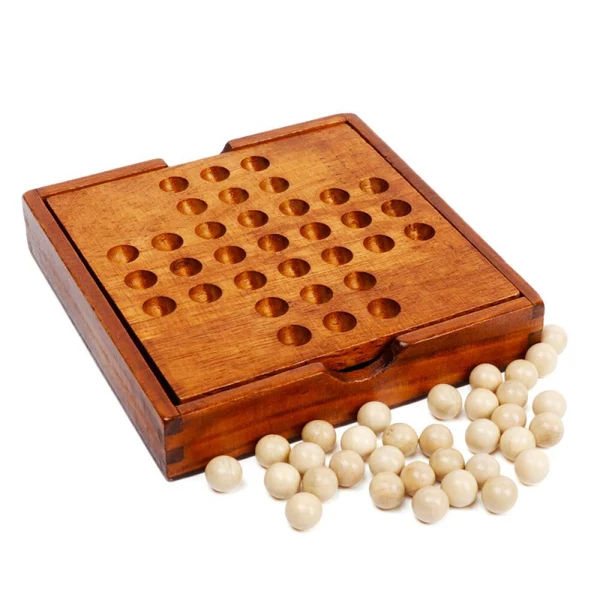 Fashionable Maxbell Solitaire Wood Board Game Set Educatinal Toy Gifts for Kids Adults High-Quality