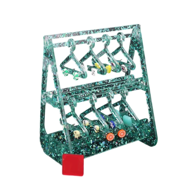 Enhanced Maxbell Cute Earring Display Stand Jewelry Coat Hanger Rack for Closet Dresser Green Healthy