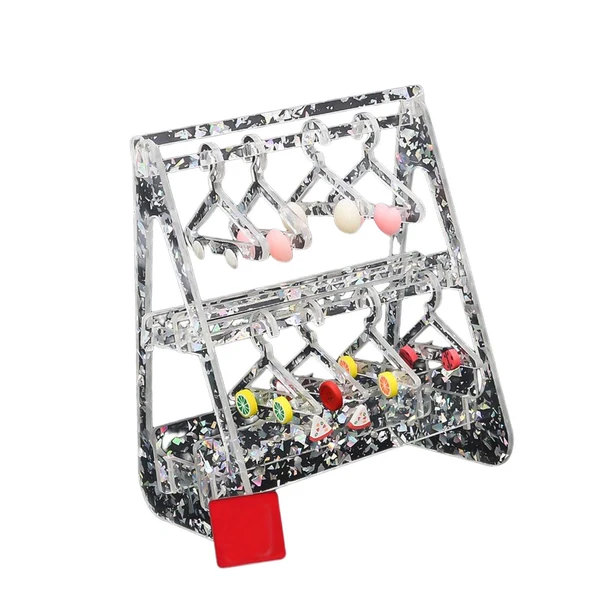 Durable Maxbell Cute Earring Display Stand Jewelry Coat Hanger Rack for Closet Dresser Gray Minimalist