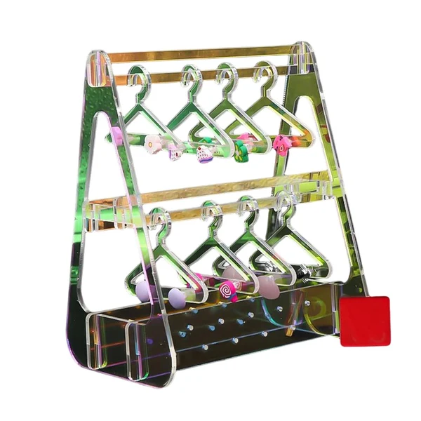 Traditional Maxbell Cute Earring Display Stand Jewelry Coat Hanger Rack for Closet Dresser Multicolor Contemporary