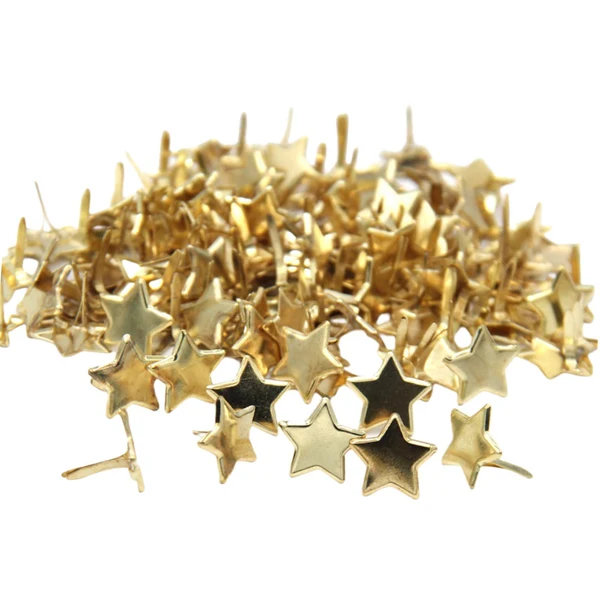 Pure Maxbell 50Pcs Metal Mini Brads Stamping Paper Fasteners Brads for Scrapbook Office Elegant