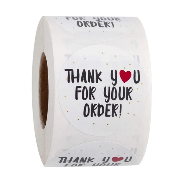 Effective Maxbell 500Pieces Roll Thank You Packaging Sealing Stickers THANK YOU FOR YOUR ORDER Clean
