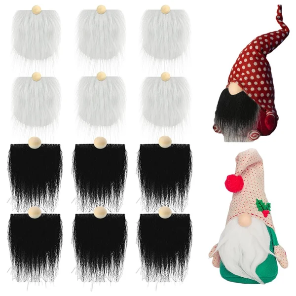 Professional Maxbell 12Pcs Faux Fur Fabric Gnome Beard DIY Craft Toy for Holiday Cosplay Supplies Sophisticated