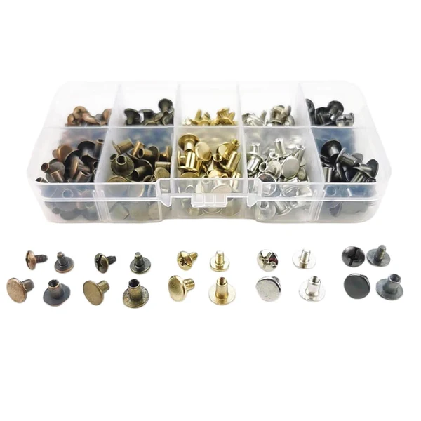 Excellent Maxbell 150 Sets Leather Rivets Metal Studs Fabric Tool Sewing Handbags Jeans Nail Reliable