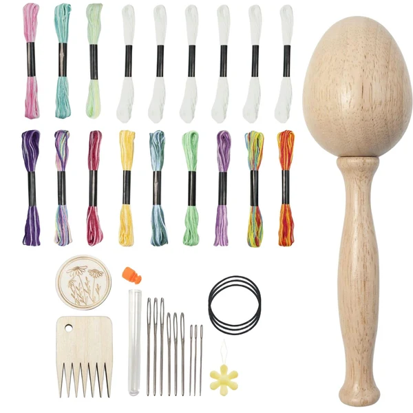 Easy-to-Use Maxbell Darning Egg Darning Needle Kit Wooden Darning Mushroom Tools for Socks Superior