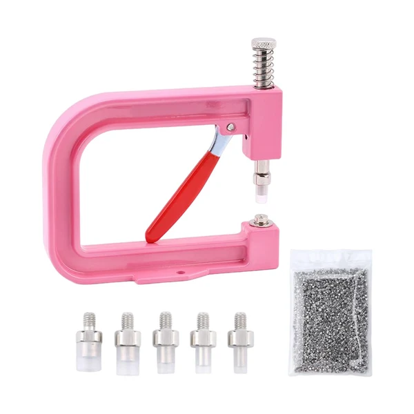 Smooth Maxbell Hand Press Pearl Setting Machine Beads Punching Machine for Hat Clothes Pink Reliable