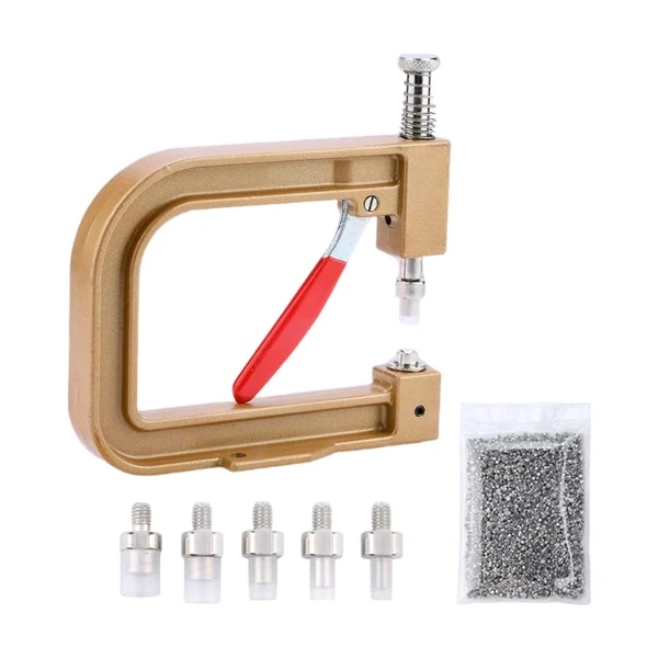 Modern Maxbell Hand Press Pearl Setting Machine Beads Punching Machine for Hat Clothes Aureate Contemporary