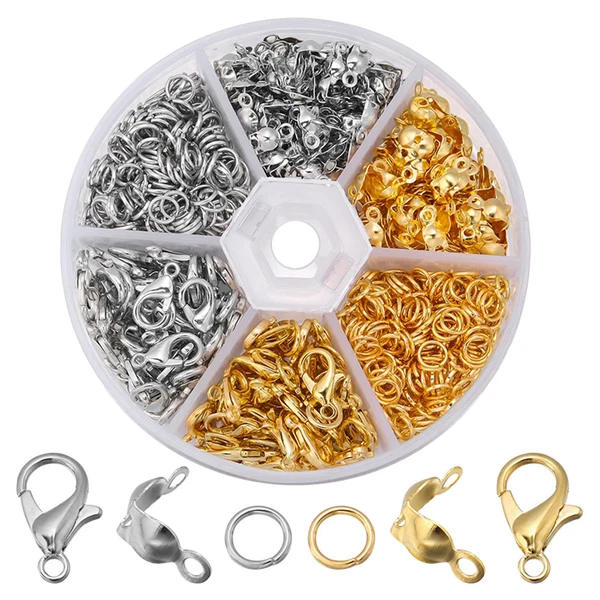 Proven Maxbell 1Box Alloy Lobster Claw Clasps and Jump Rings Set Jewelry Making Necklace Carefully Designed