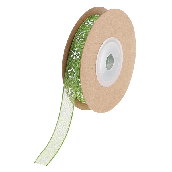 Quality Maxbell 10mm Snowflake Christmas Trim Satin Ribbon Christmas Decor Green Selected