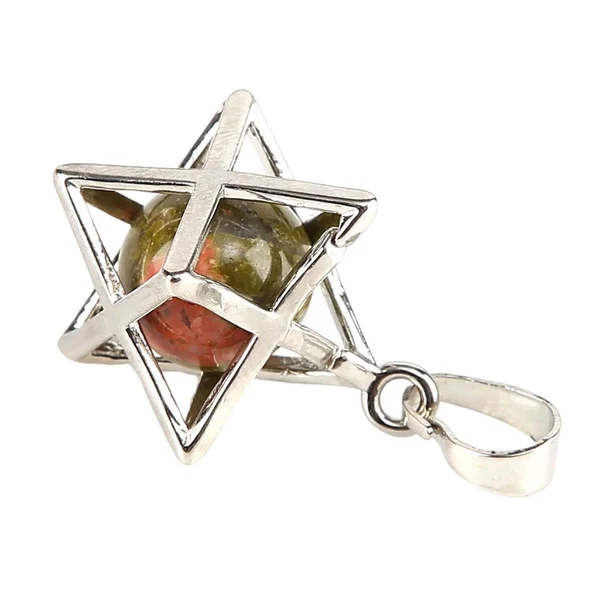 Luxury Maxbell Hexagram Pendant Decors Collectibles Fashion Pendant Charm for Business Work Green Traditional