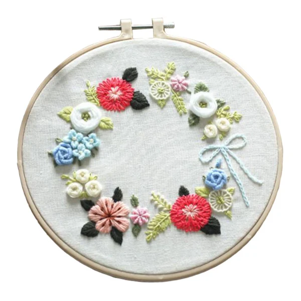 High-End Maxbell DIY Needlework Kits with Embroidery Hoop Cross Stitch Craft - Floral Pattern Luxury