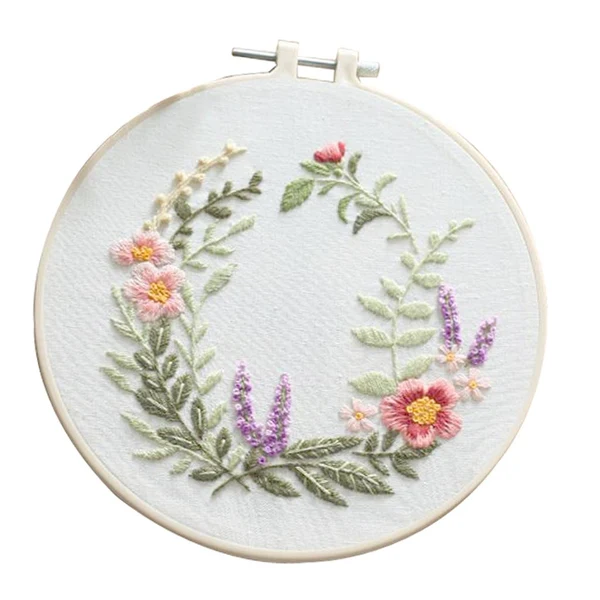 Fast Maxbell DIY Needlework Kits with Embroidery Hoop Cross Stitch Craft Flower Pattern Professional