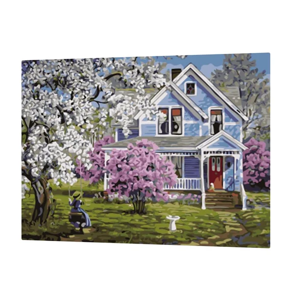 Specialty Maxbell DIY Paint By Numbers Kit Canvas Oil Painting Art Crafts Villa Breathable