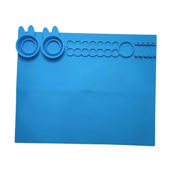 First-Class Maxbell Silicone Craft Mat for Watercolor Kids Painting Art Jewelry Necklace Making blue Easy-to-Use