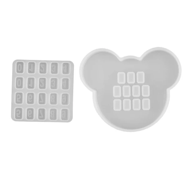 Convenient Maxbell Numbers Silicone Resin Casting Mold DIY Craft Jewelry Making Mould Bear Head Organic