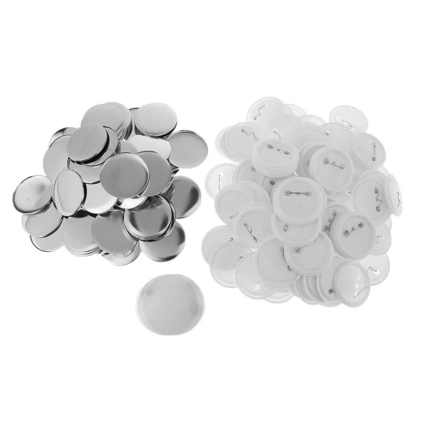 High-End Maxbell 100 Sets Blank Button Making Supplies for Button Maker Machine Empty DIY Pin Powerful