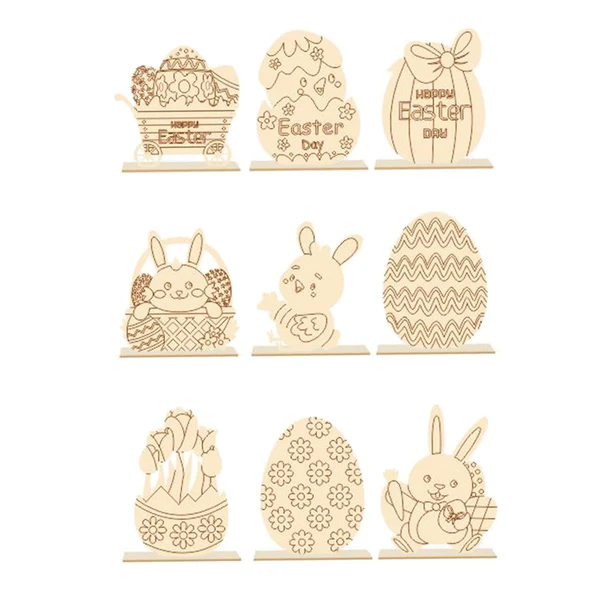 Functional Maxbell 9 Pieces Wooden Slices Easter Art Wood Chips Ornaments for Adults Gifts Expertly Made