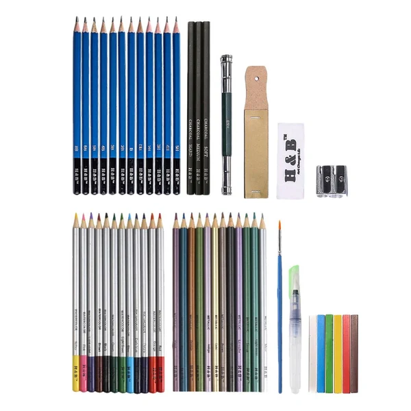 Verified Maxbell 51pcs set drawing sketching pencil tool sets Elite