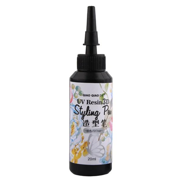 Soft Maxbell UV Resin 3D Styling Pen UV Glue Epoxy Jewelry Making Decor Supplies Silver Trendy