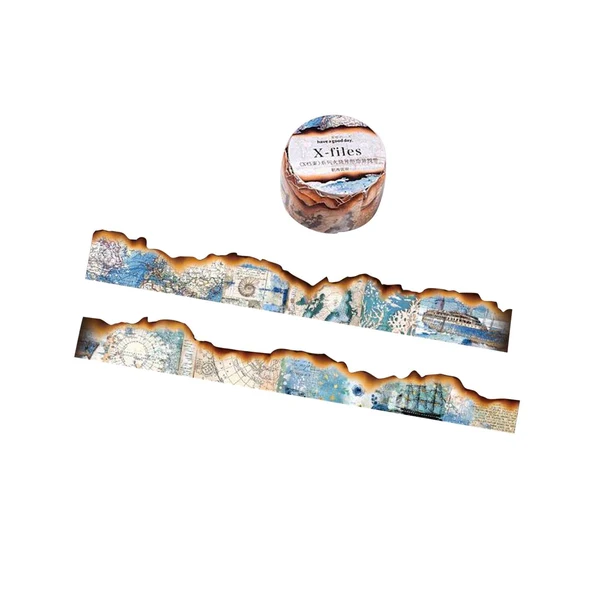 High-Performance Maxbell Old Burned Washi Tape DIY Scrapbook Stationery Decors Masking Tape Aesthetic Style B Contemporary