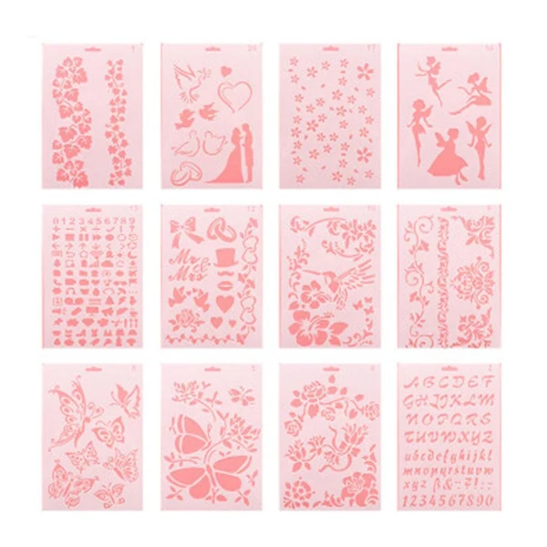 Classic Maxbell 24pcs Set Drawing Hollow Ruler DIY Painting Template Scrapbooking Stencils Exclusive