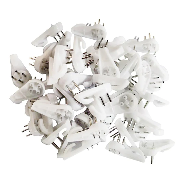 Artisan Maxbell 50Pcs Heavy Duty Plastic Hard Wall Hooks Photo Picture Frame Hanging 15x30mm Certified