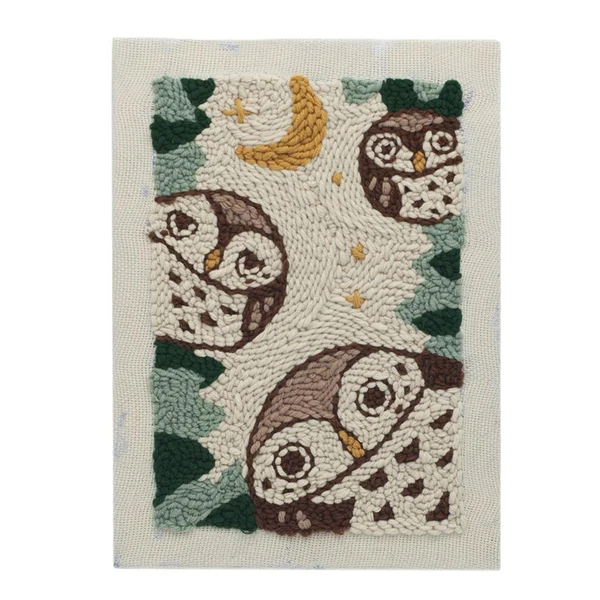 Reliable Maxbell 1 Set Owls Punch Needle Kits with Punch Embroidery Pen DIY Crafts Prestigious
