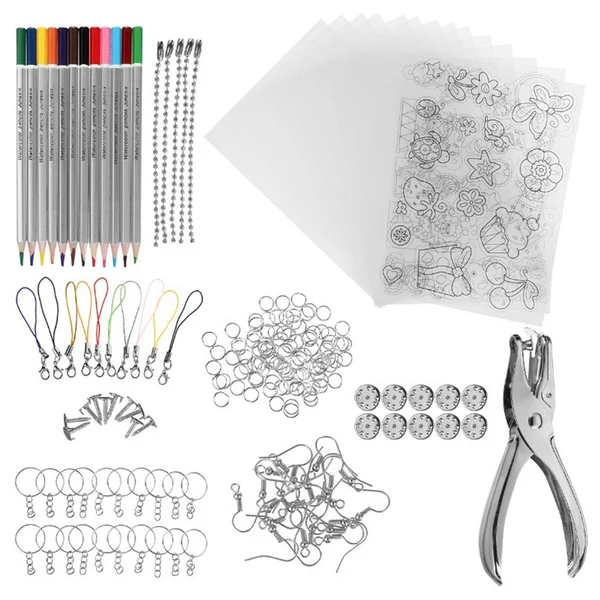 Fashionable Maxbell Heat Shrink Plastic Sheets Set Shrinky Film for Keychain 192 Pieces Proven