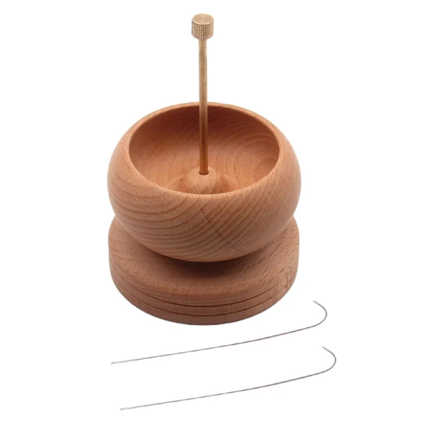 Solid Maxbell Wooden Bead Spinner Bowl Spin Bead Loader for Workshop Jewelry Making Tool Green