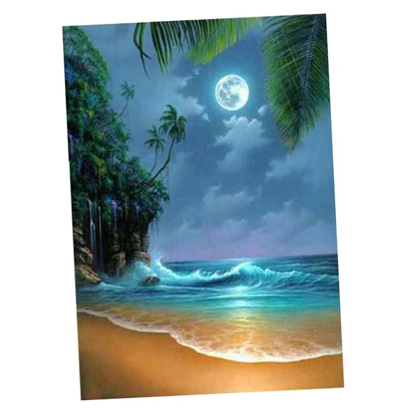 Elegant Maxbell DIY 5D Diamond Painting Embroidery Cross Crafts Stitch DIY Seascape Flexible