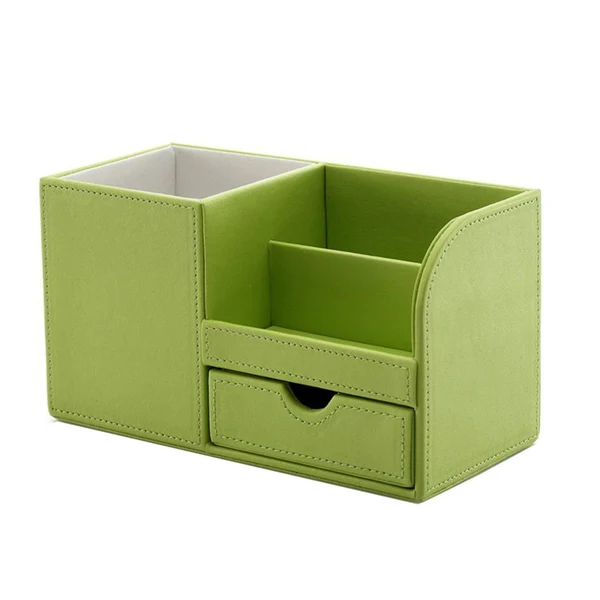 Recyclable Maxbell Multifunctional leather pen holder fashion desktop storage box Green Certified