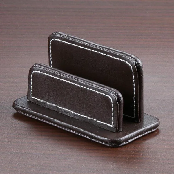 Environmentally Friendly Maxbell PU Leather Business Cards Holder Name Card Storage Office Desk Supply Coffee Healthy