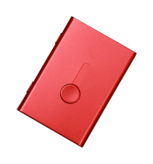 World-Class Maxbell Business Card Holder Case Metal Pocket Card Holder Name Card Red Convenient