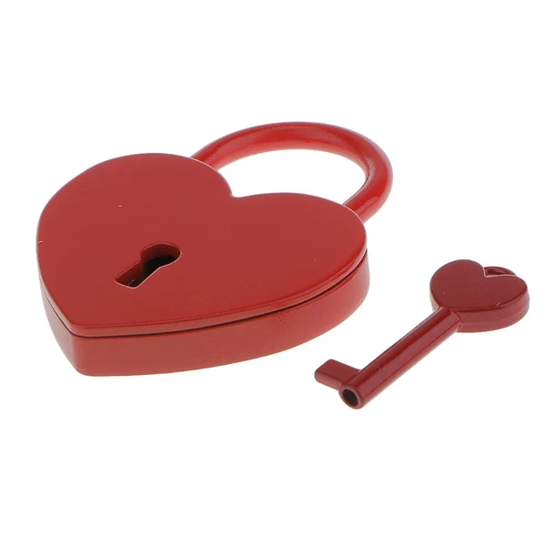 First-Class Maxbell Mini Heart Shaped Padlock with Key Travel Luggage Suitcase Safety Lock Set - Red L Effective