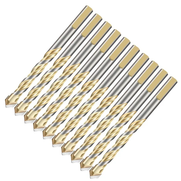 Smart Maxbell 10 Pieces HSS Straight Shank Coated Triangle Twist Spiral Drill Bit Set 8mm Enhanced