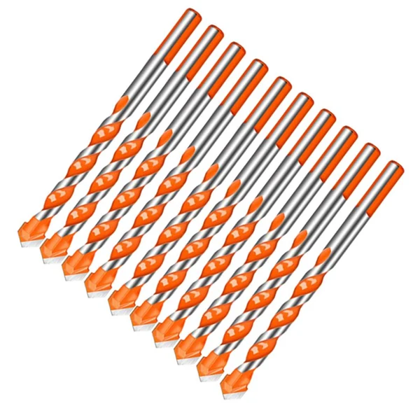 Solid Maxbell 10 Pack HSS Straight Shank Coated Triangle Twist Spiral Drill Bit Set 6mm Premium Material