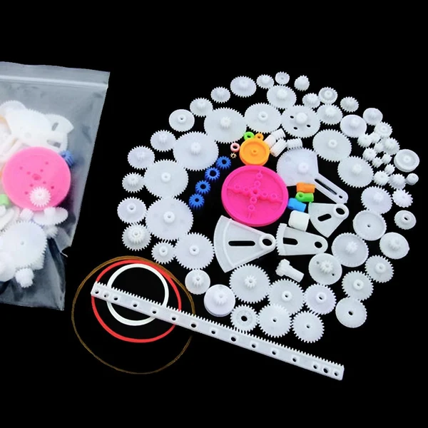 Advanced Maxbell 85 Piece Assorted Type Shaft Single Double Crown Worm Gears DIY Robot Toys Modeling Making Crafts Kit Soft
