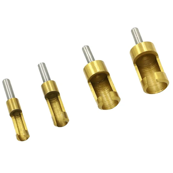 Breathable Maxbell 4pcs set 1 4'' Shank Titanium Drill Plug Cutter Drill Bit Bored Hole Wood Tenon Drill Hole Saw Woodworking Tool 6mm 8mm 13mm 16mm Enhanced