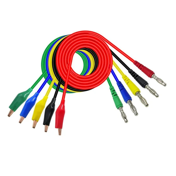 Premium Maxbell 5 Pcs Colors Crocodile Alligator Clip to 4mm Banana Plug Test Cable Wire Next-Generation