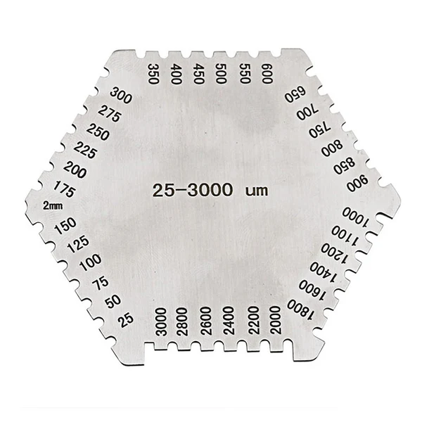 Exclusive Maxbell Precision Wet Film Comb Hexagonal 25-3000um Stainless Steel Thinkness Gauge Innovative