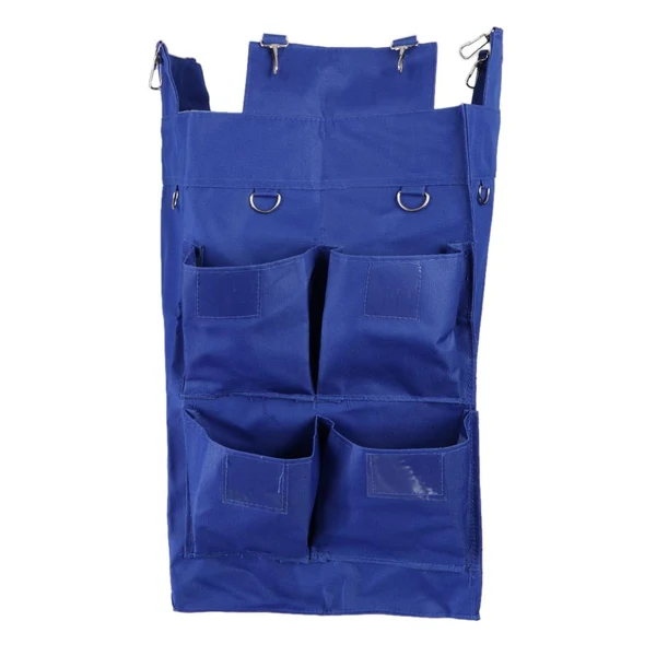 Soft Maxbell Housekeeping Cart Trash Caddy Hotel Rooms Cleaning Tool 4 6 Pockets 4-Blue Stylish