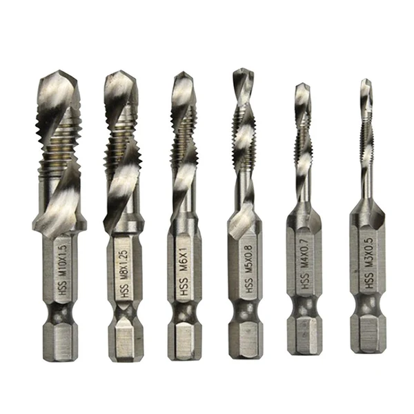 Relaxed Maxbell 6pcs Quick Change HEX Shank Twist Drill and Bit set - metal M3-M10 Silver Authentic