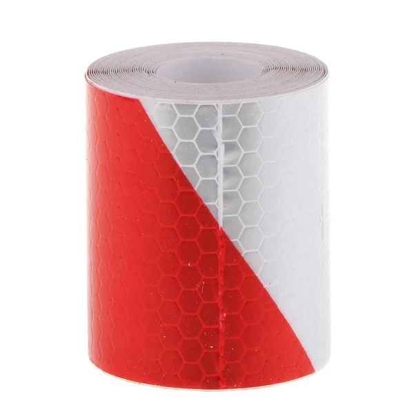 Fashionable Maxbell 3M Red White Reflective Safety Warning Conspicuity Tape Film Sticker Effective