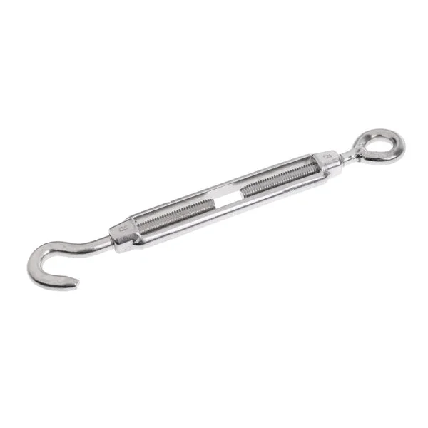 Green Maxbell 304 Stainless Steel Hook Eye Turnbuckle Open Body Wire Rope Tightener M8 Detailed