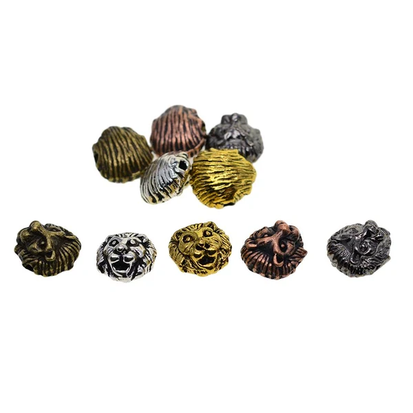 Modern Maxbell 10 Piece Metal Lion Head Connector Charm Beads DIY Bracelet Necklace Jewelry Relaxed