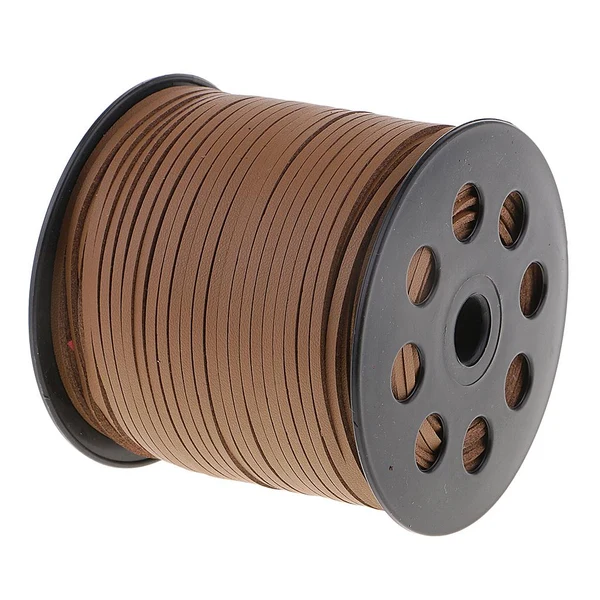 Responsible Maxbell 100 Yards Korean PU Leather String Rope Flat Cord Thread 2.6mm Light Brown Reusable