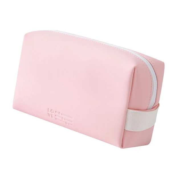 Professional Maxbell Woman Organizer Case PU Leather Portable Storage Pouch Wash Bag Pink Excellent