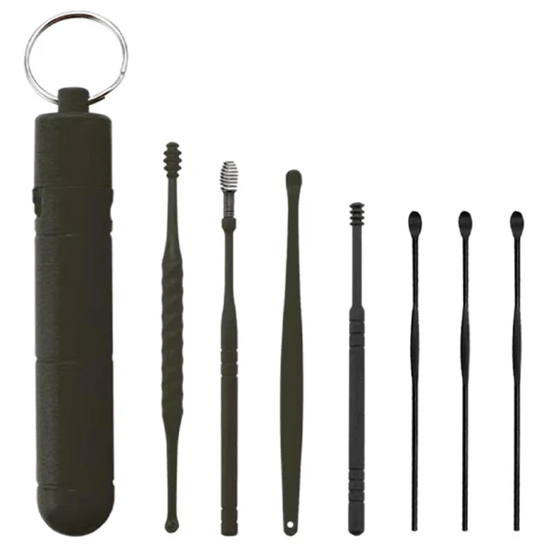 Contemporary Maxbell 7Pcs Ear Wax Removal Tool Stainless Steel Smooth Ear Care Household Black Responsible